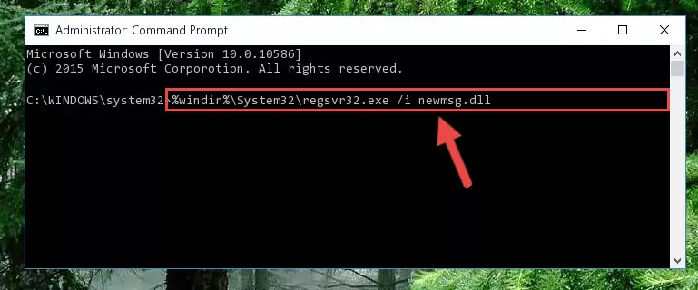 Deleting the damaged registry of the Newmsg.dll