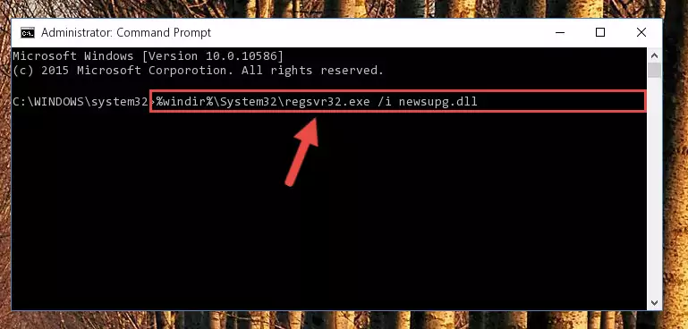 Uninstalling the Newsupg.dll library from the system registry