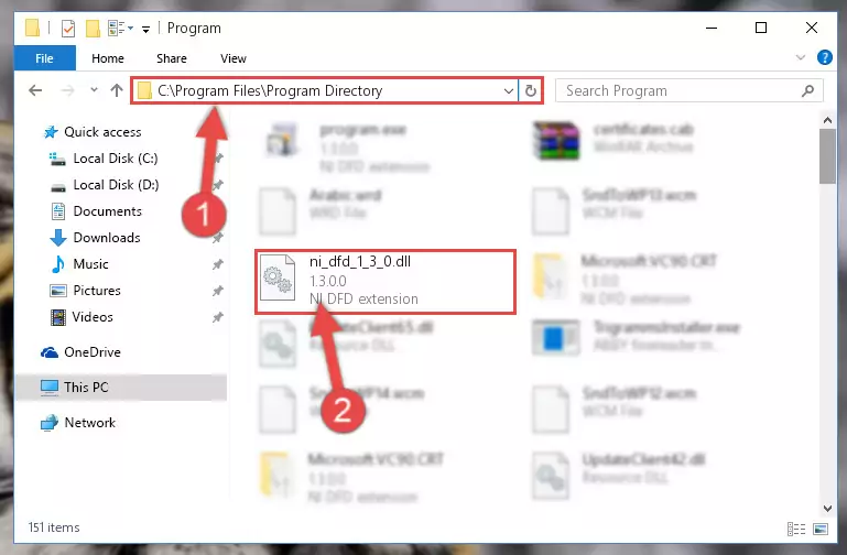 Uninstalling the broken registry of the Ni_dfd_1_3_0.dll file from the Windows Registry Editor (for 64 Bit)