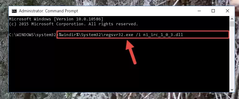 Uninstalling the Ni_irc_1_0_3.dll library from the system registry