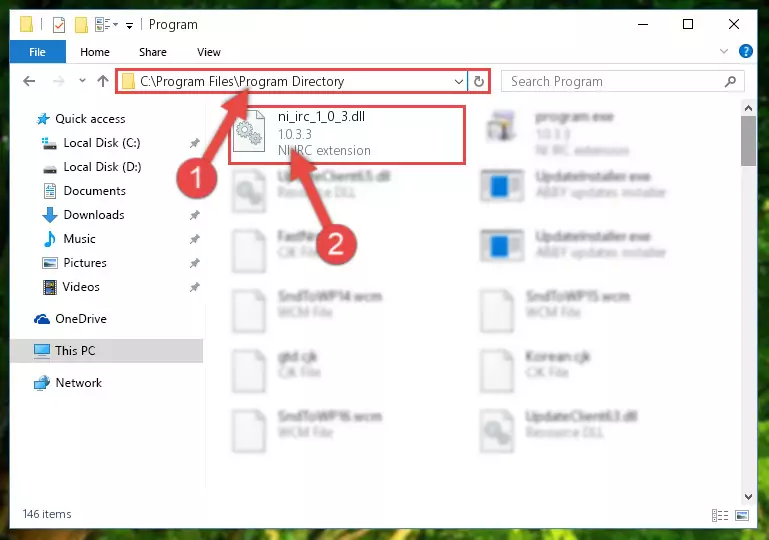 Choosing the Ni_irc_1_0_3.dll library