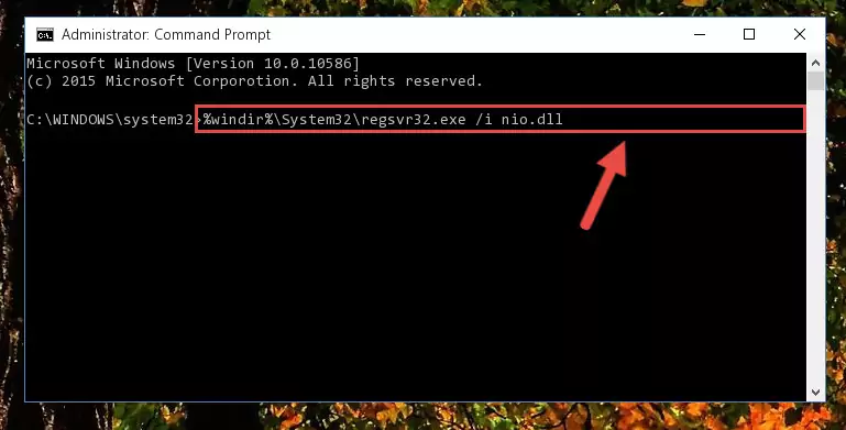 Deleting the Nio.dll library's problematic registry in the Windows Registry Editor