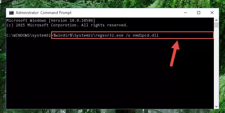 Extracting the Nmd1pcd.dll file from the .zip file