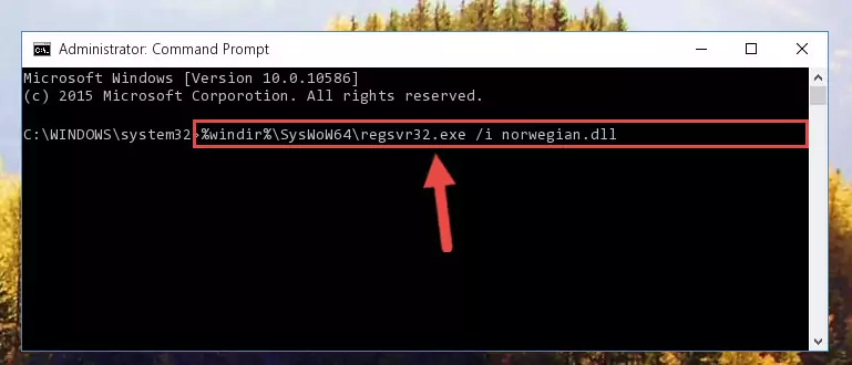 Uninstalling the damaged Norwegian.dll library's registry from the system (for 64 Bit)