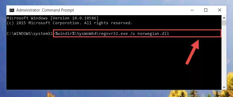 Reregistering the Norwegian.dll library in the system (for 64 Bit)