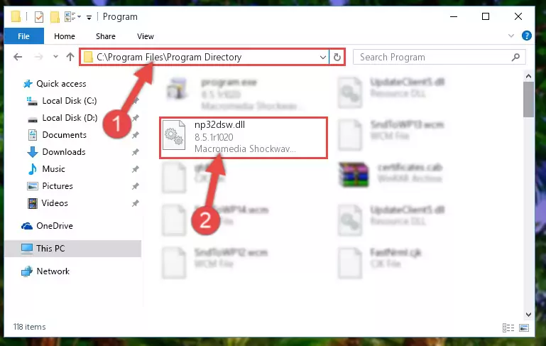 Uninstalling the broken registry of the Np32dsw.dll library from the Windows Registry Editor (for 64 Bit)