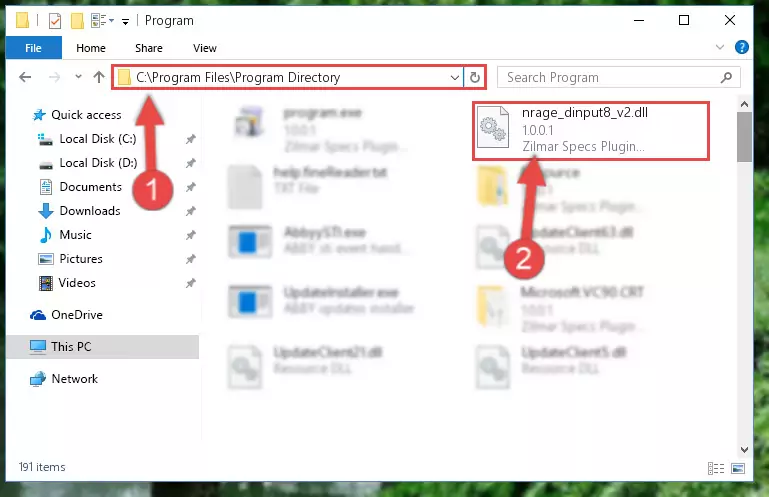 Choosing the Nrage_dinput8_v2.dll library
