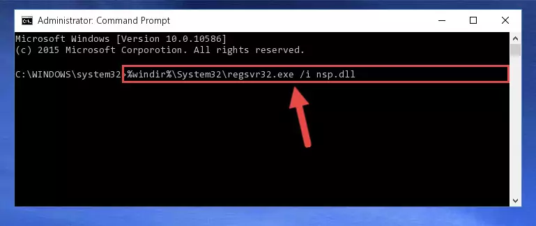 Cleaning the problematic registry of the Nsp.dll file from the Windows Registry Editor