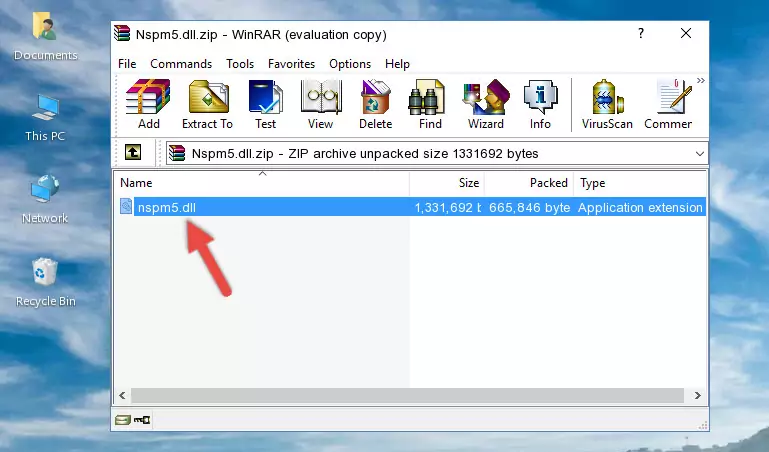 Copying the Nspm5.dll file into the software's file folder
