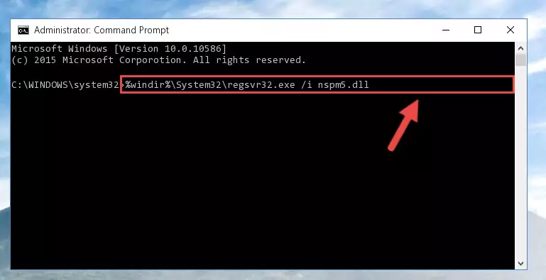 Uninstalling the Nspm5.dll file from the system registry