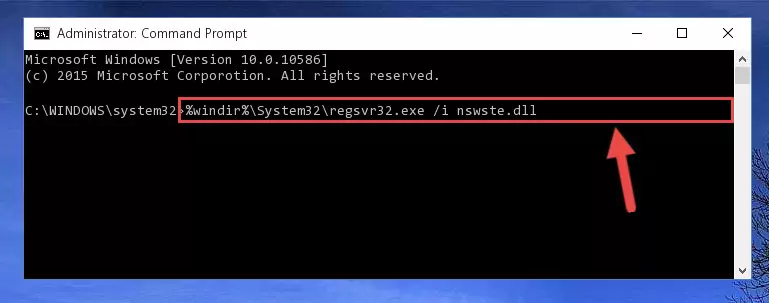 Uninstalling the Nswste.dll library from the system registry