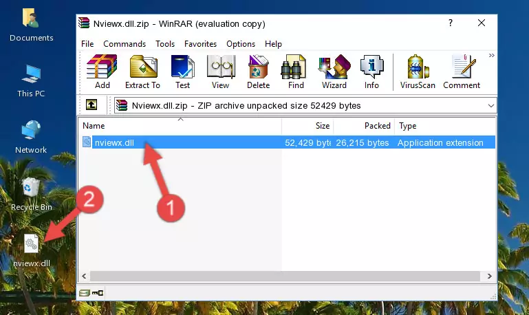 Copying the Nviewx.dll file into the software's file folder