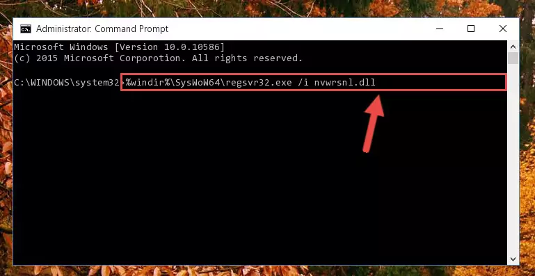 Deleting the damaged registry of the Nvwrsnl.dll