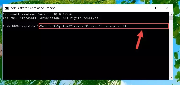 Cleaning the problematic registry of the Nwevents.dll file from the Windows Registry Editor