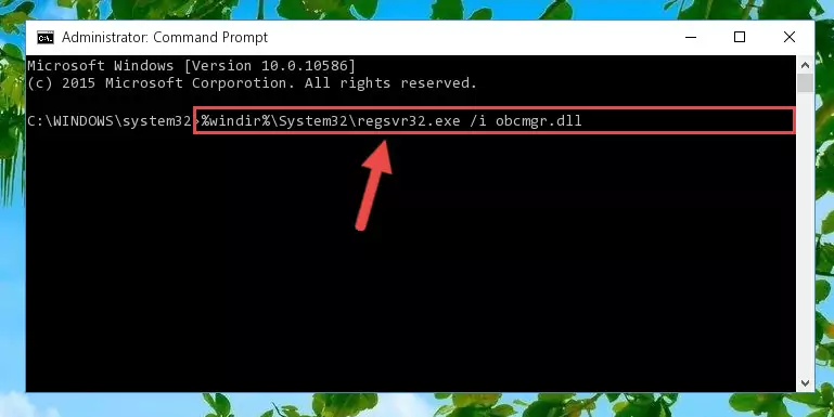 Deleting the Obcmgr.dll library's problematic registry in the Windows Registry Editor