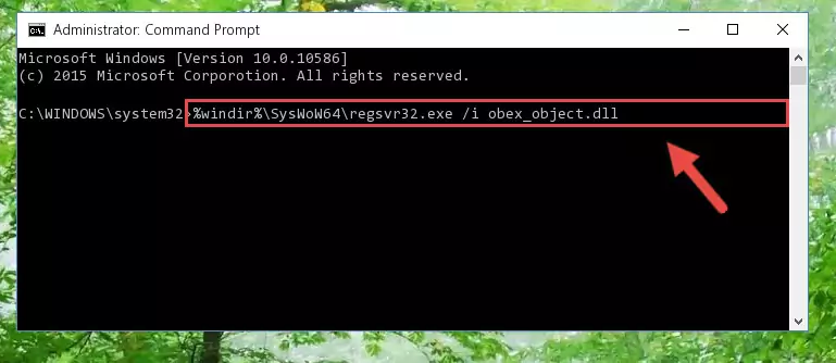 Uninstalling the broken registry of the Obex_object.dll file from the Windows Registry Editor (for 64 Bit)