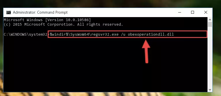 Reregistering the Obexoperationdll.dll file in the system (for 64 Bit)