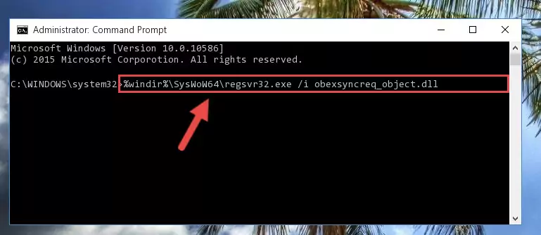 Uninstalling the damaged Obexsyncreq_object.dll library's registry from the system (for 64 Bit)
