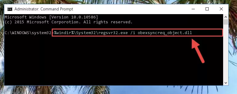Cleaning the problematic registry of the Obexsyncreq_object.dll library from the Windows Registry Editor