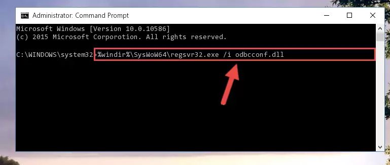 Uninstalling the damaged Odbcconf.dll library's registry from the system (for 64 Bit)