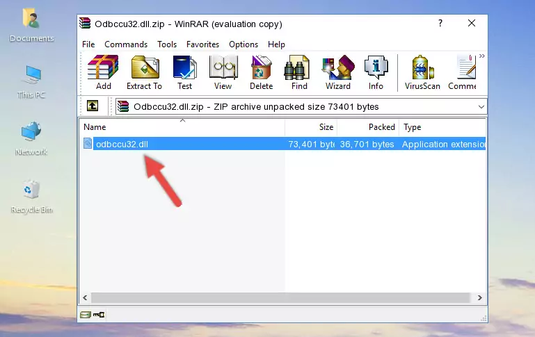Copying the Odbccu32.dll file into the software's file folder