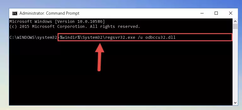 Reregistering the Odbccu32.dll file in the system