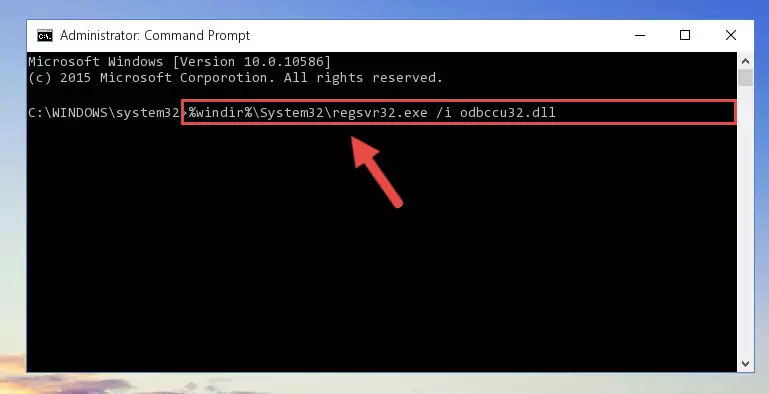 Deleting the Odbccu32.dll file's problematic registry in the Windows Registry Editor