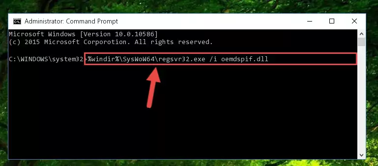 Uninstalling the damaged Oemdspif.dll file's registry from the system (for 64 Bit)