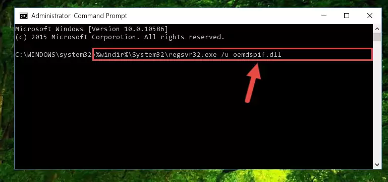 Reregistering the Oemdspif.dll file in the system