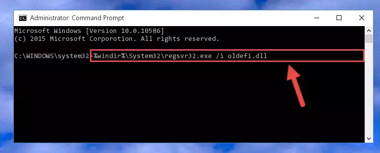 Uninstalling the Oldefi.dll library from the system registry