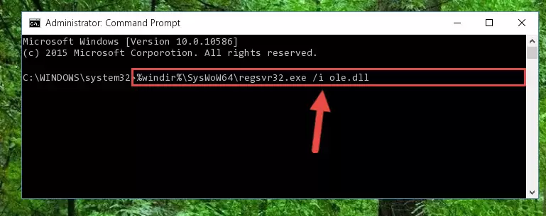 Deleting the damaged registry of the Ole.dll