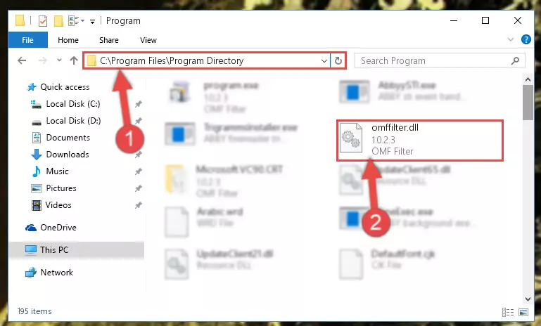 Uninstalling the Omffilter.dll library's problematic registry from Regedit (for 64 Bit)