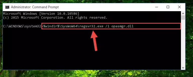 Uninstalling the broken registry of the Opasmgr.dll library from the Windows Registry Editor (for 64 Bit)