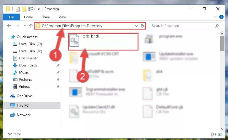Uninstalling the damaged Orb_br.dll library's registry from the system (for 64 Bit)