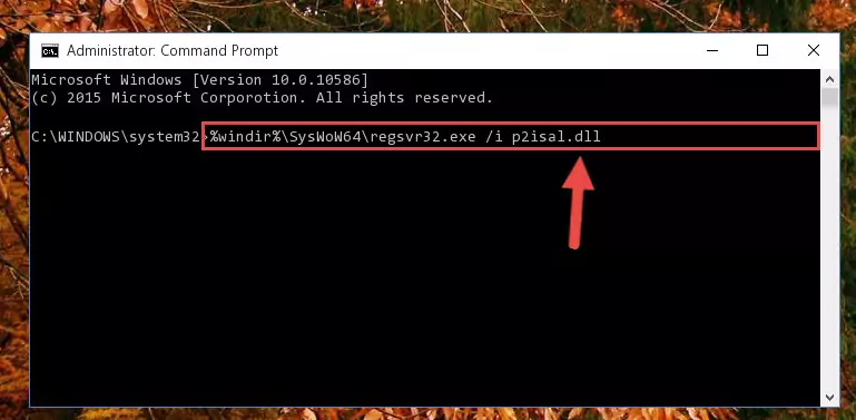 Uninstalling the damaged P2isal.dll file's registry from the system (for 64 Bit)