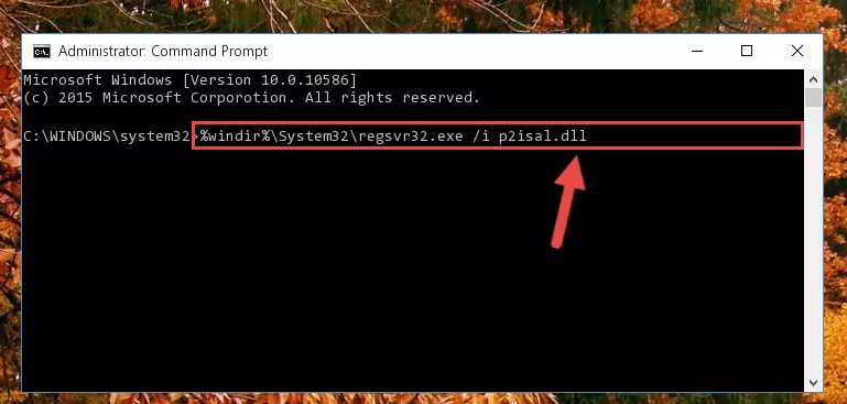 Deleting the damaged registry of the P2isal.dll