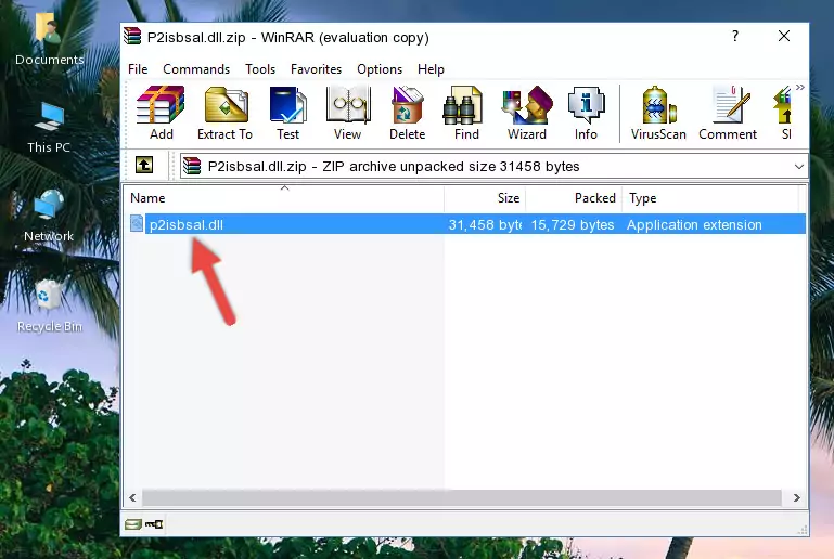 Pasting the P2isbsal.dll file into the software's file folder