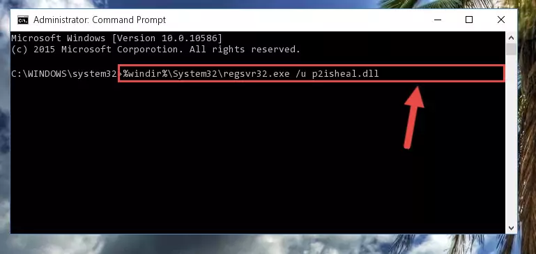 Extracting the P2isheal.dll file from the .zip file