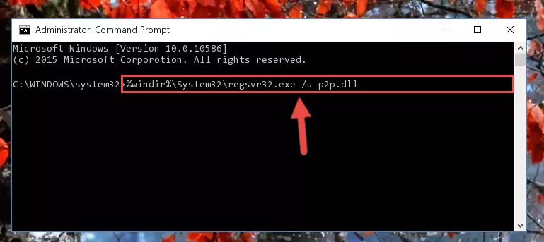 Extracting the P2p.dll library from the .zip file