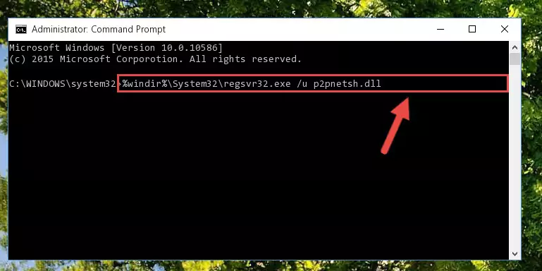 Creating a new registry for the P2pnetsh.dll file in the Windows Registry Editor
