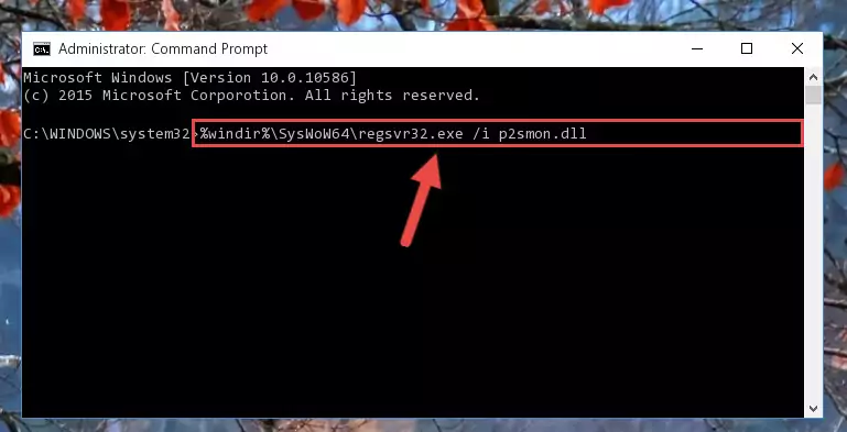 Deleting the damaged registry of the P2smon.dll