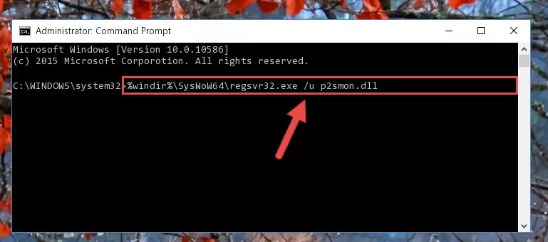 Reregistering the P2smon.dll library in the system