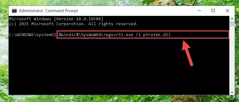 Deleting the damaged registry of the P3raten.dll