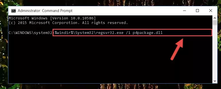 Deleting the P4package.dll library's problematic registry in the Windows Registry Editor
