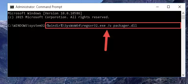 Reregistering the Packager.dll library in the system