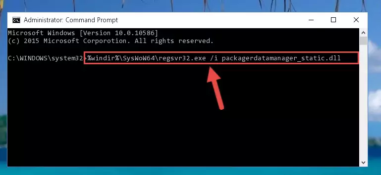 Deleting the damaged registry of the Packagerdatamanager_static.dll