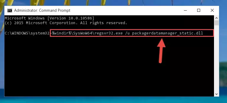Creating a new registry for the Packagerdatamanager_static.dll library in the Windows Registry Editor