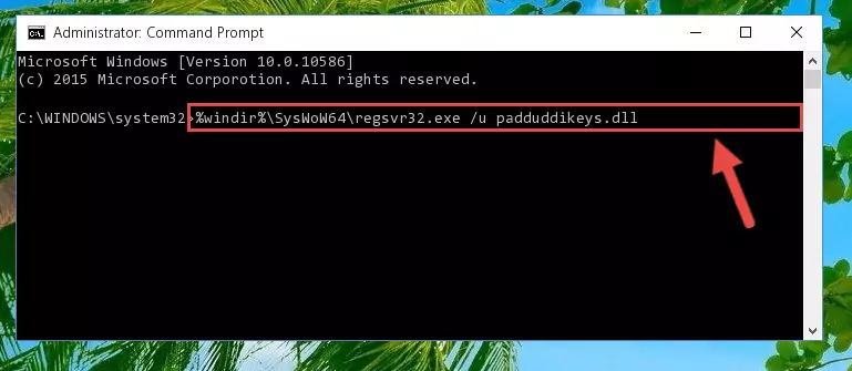 Creating a new registry for the Padduddikeys.dll library in the Windows Registry Editor