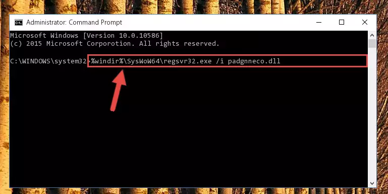 Deleting the Padgnneco.dll file's problematic registry in the Windows Registry Editor