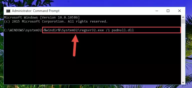 Cleaning the problematic registry of the Padnull.dll library from the Windows Registry Editor
